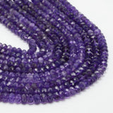 Amethyst Faceted Roudell Beads 6x4mm / 8x5mm