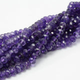 Amethyst Faceted Roudell Beads 6x4mm / 8x5mm