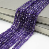 Amethyst Faceted Roudell Beads 6x4mm / 8x5mm