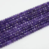 Amethyst Faceted Roudell Beads 6x4mm / 8x5mm