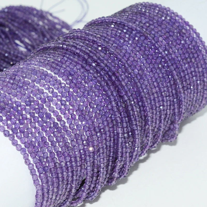 Natural Amethyst Faceted Round Beads 2.3mm