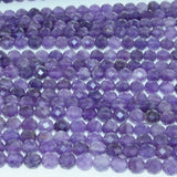 Natural Amethyst Faceted Round Beads 8mm