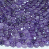 Natural Amethyst Faceted Round Beads 8mm