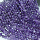 Natural Amethyst Faceted Round Beads 8mm
