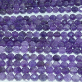 Natural Amethyst Faceted Round Beads 8mm