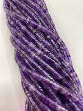 Natural Amethyst Flat Tube Beads 2x3mm