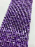 Natural Amethyst Flat Tube Beads 2x3mm