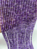 Natural Amethyst Flat Tube Beads 2x3mm