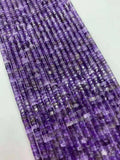 Natural Amethyst Flat Tube Beads 2x3mm