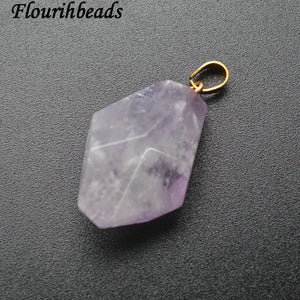 Amethyst Freeform Nugget Stone Pendant Necklace