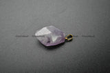 Amethyst Freeform Nugget Stone Pendant Necklace
