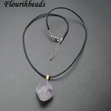Amethyst Freeform Nugget Stone Pendant Necklace