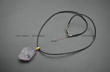 Amethyst Freeform Nugget Stone Pendant Necklace