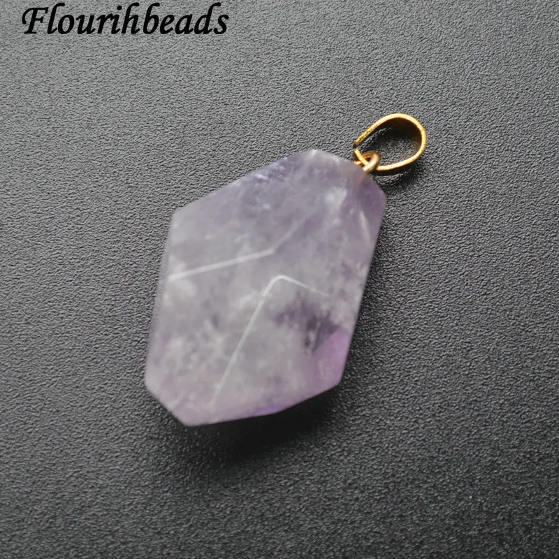 Amethyst Freeform Nugget Stone Pendant Necklace