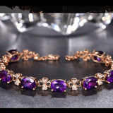 Amethyst Gemstone Bracelet 18k Rose Jewelry for Women