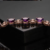 Amethyst Gemstone Bracelet 18k Rose Jewelry for Women