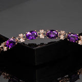 Amethyst Gemstone Bracelet 18k Rose Jewelry for Women
