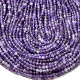 Micro Faceted Amethyst Round Loose Beads 2-4MM for DIY Jewelry