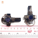 Amethyst Healing Cross Charm Necklace Set