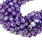 Amethyst Gemstone Round Beads Crystal Spacer for Jewelry Making 15inch