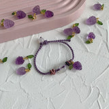 Amethyst Grape Pendant Chalcedony Lucky Knot Bracelet Bangles