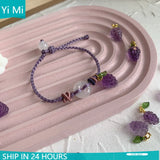 Amethyst Grape Pendant Chalcedony Lucky Knot Bracelet Bangles