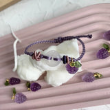 Amethyst Grape Pendant Chalcedony Lucky Knot Bracelet Healing Charm Gift