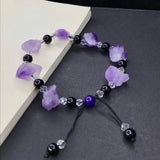 Natural Amethyst Hand-carved Rough Stone Bracelet Jewelry Men Women