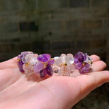 Natural Amethyst Bracelet Bangle Lucky Charm Jewelry Gem