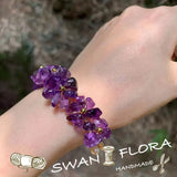 Natural Amethyst Bracelet Bangle Lucky Charm Jewelry Gem