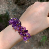 Natural Amethyst Bracelet Bangle Lucky Charm Jewelry Gem