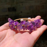 Natural Amethyst Bracelet Bangle Lucky Charm Jewelry Gem