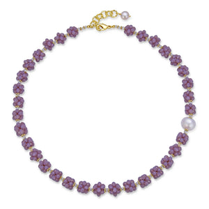 Natural Amethyst High-end Necklace Freshwater Pearl All-Match Jewelry Gift