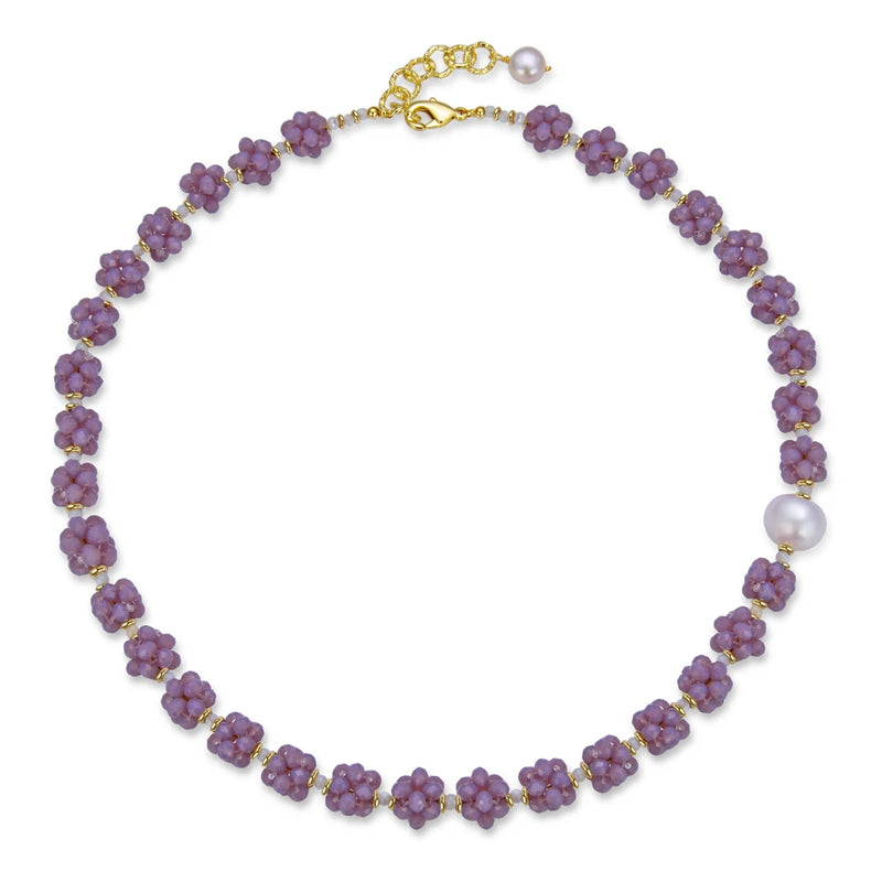 Natural Amethyst High-end Necklace Freshwater Pearl All-Match Jewelry Gift
