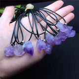 Natural Amethyst Rough Stone Pendant Necklace