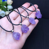 Natural Amethyst Rough Stone Pendant Necklace