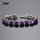Amethyst Labradorite Turquoise 925 Silver Bracelet Party Gift Bangle