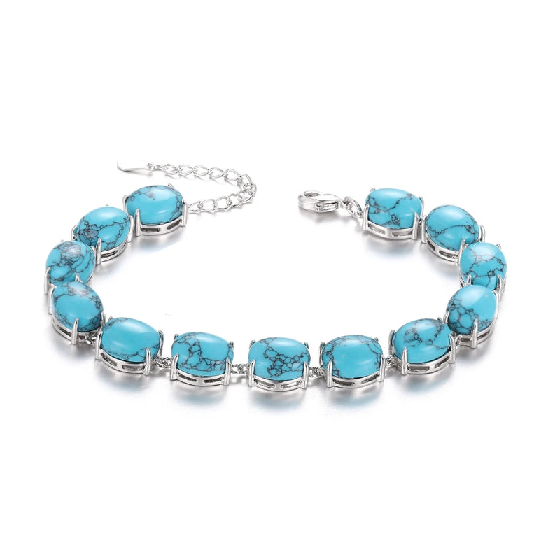 Amethyst Labradorite Turquoise 925 Silver Bracelet Party Gift Bangle