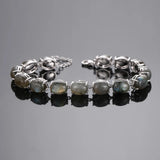 Amethyst Labradorite Turquoise 925 Silver Bracelet Party Gift Bangle