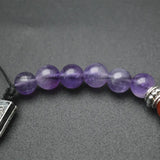 Amethyst Gemstone Round Beads Chakra Bracelet Healing Jewelry Adjustable Gift