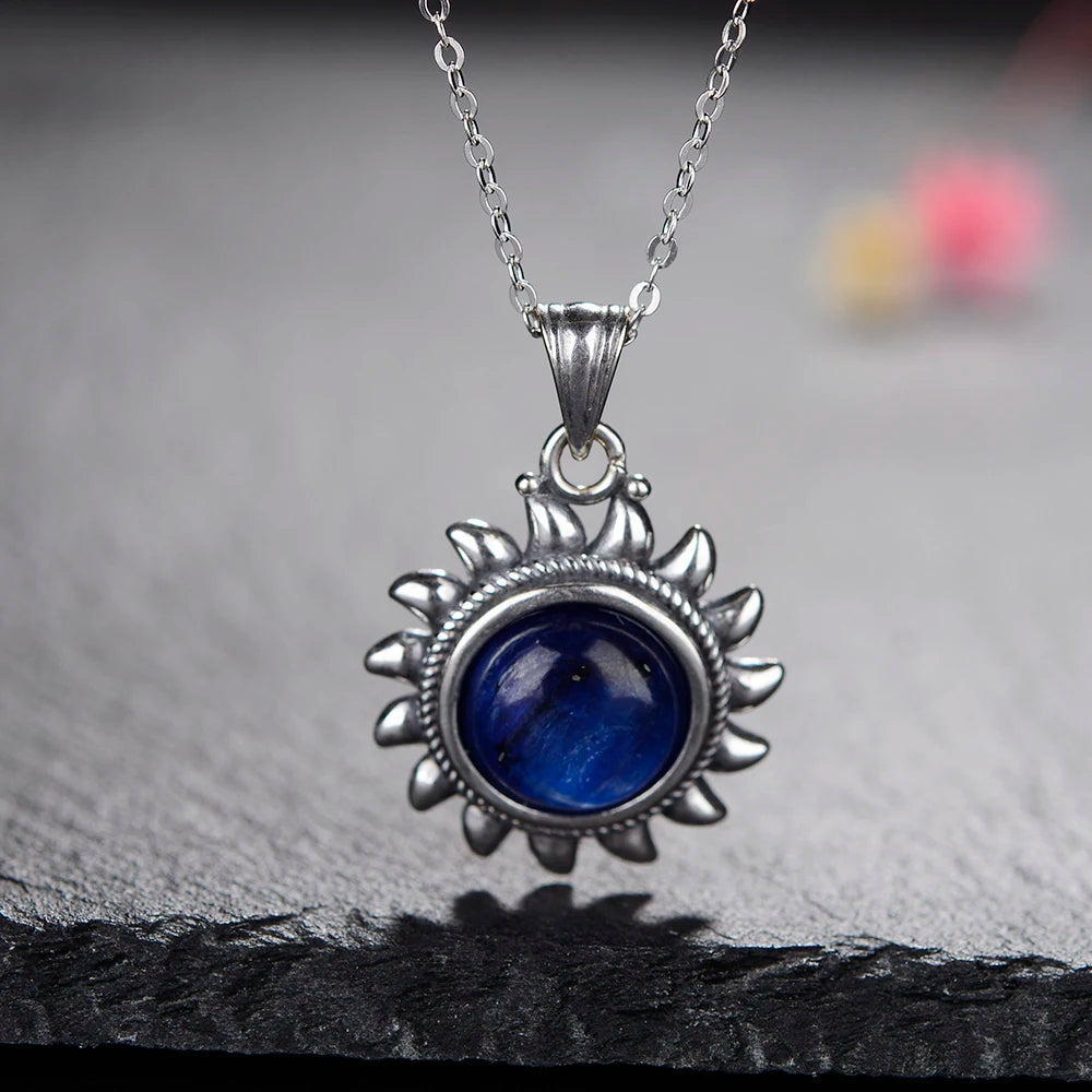 Amethyst Necklace S925 Sterling Silver Vintage Gemstone Charm Necklace