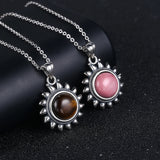 Amethyst Necklace S925 Sterling Silver Vintage Gemstone Charm Necklace