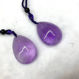 Amethyst Necklace for Women Drop Shape Pendant Rope Necklace