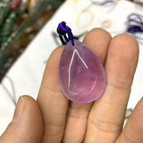 Amethyst Necklace for Women Drop Shape Pendant Rope Necklace