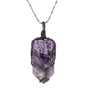 Amethyst Pendant Green Aventurine Tree Of Life Charms