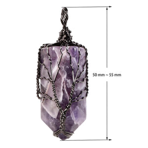 Amethyst Pendant Green Aventurine Tree Of Life Charms