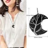 Amethyst Healing Crystal Moon Pendant Necklace