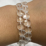 Faceted Square Amethyst Prehnite Smoky Quartz Angelite Beads 15''