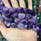 Natural Amethyst Quartz Beads 15'' Faceted Irregular DIY Loose Beads