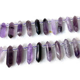 Amethyst Quartz Beads 15'' Sticks Crystal Point DIY Loose Beads